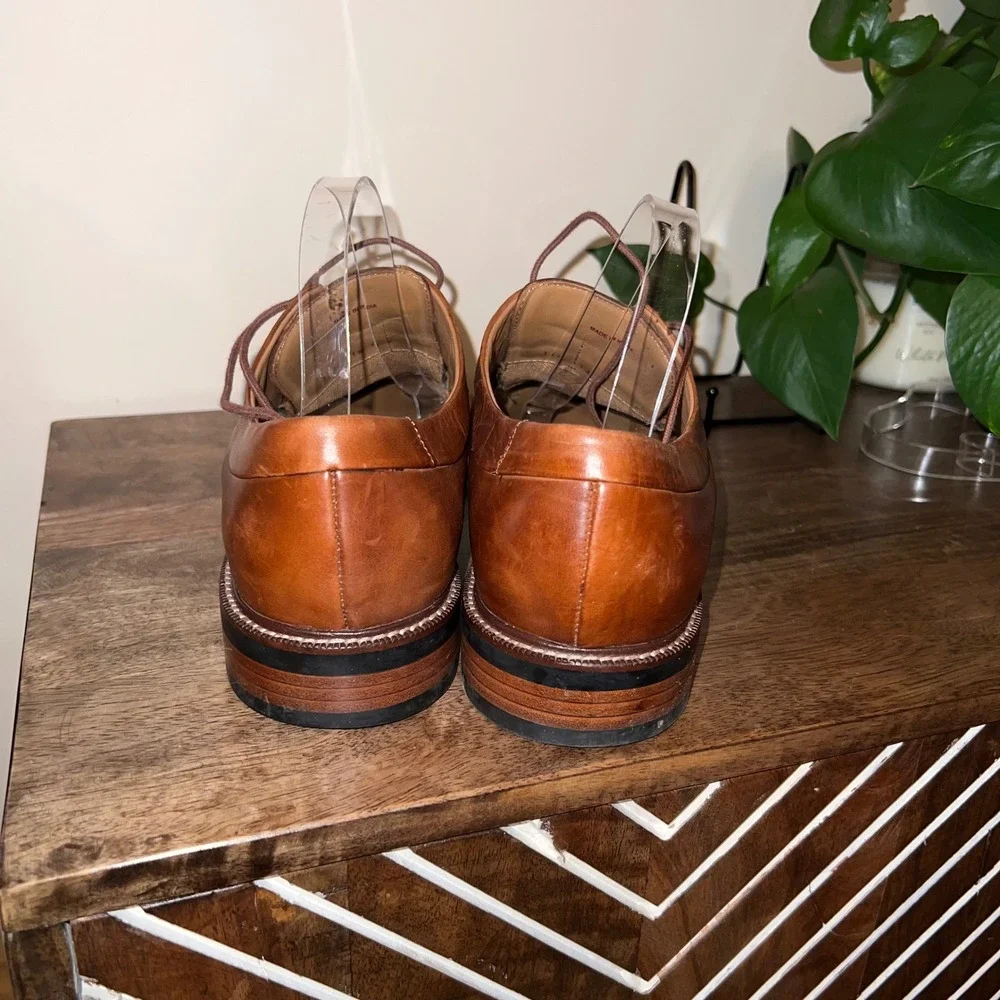 Cole Haan Warren Grand OS Mens 11.5 Brown Cap‎ Toe Leather Lace Up Dress Shoe